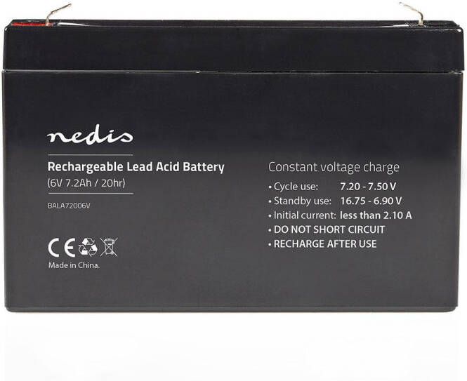 Nedis Oplaadbare Loodaccu | Lead-Acid | 6 V | 7200 mAh | 1 stuks BALA72006V