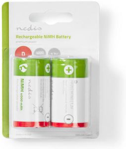 Nedis Oplaadbare NiMH-Batterij D | 1.2 V DC | 4000 mAh | 1 stuks BANM40HR202B