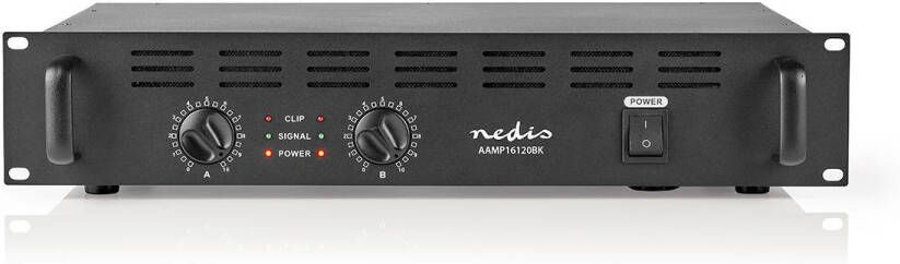 Nedis PA-Versterker | 2 Kanalen | 2U | 19 "rack-montage | Zwart | 1 stuks AAMP16120BK