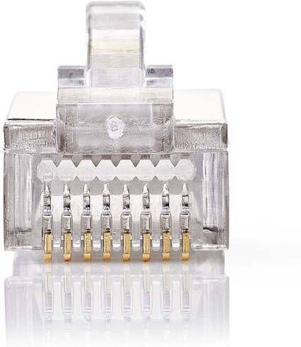 Nedis RJ45-Connector | Male | Stranded STP CAT5 | Recht | Verguld | 10 Stuks | PVC | Transparant | Doos CCGB89303ME