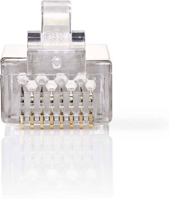 Nedis RJ45-Connector | Male | Stranded STP CAT6 | Recht | Verguld | 10 Stuks | PVC | Transparant | Doos CCGB89307ME