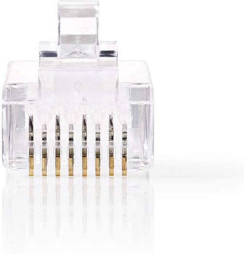 Nedis RJ45-Connector | Male | Stranded UTP CAT6 | Recht | Verguld | 10 Stuks | PVC | Transparant | Doos CCGB89305TP