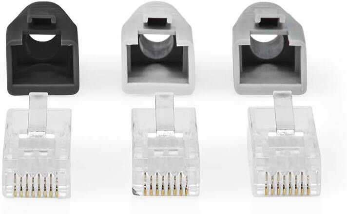 Nedis RJ45-Connector | RJ45 Pass Through | 10 Stuks | Grijs Wit Zwart | 1 stuks CCBW89360GY