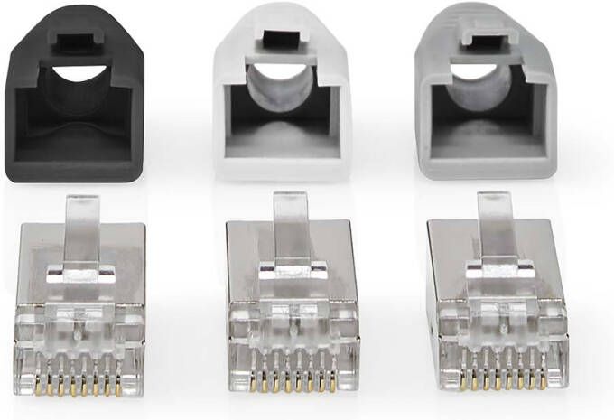 Nedis RJ45-Connector | RJ45 Pass Through | 10 Stuks | Grijs Wit Zwart | 1 stuks CCBW89370GY