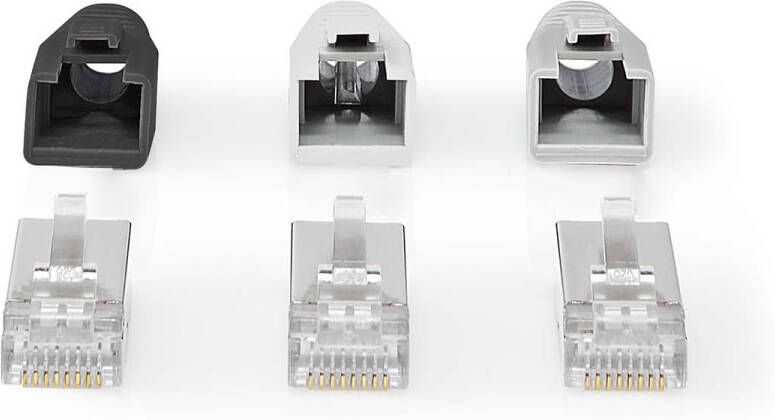 Nedis RJ45-Connector | RJ45 Pass Through | 10 Stuks | Grijs Wit Zwart | 1 stuks CCBW89380GY