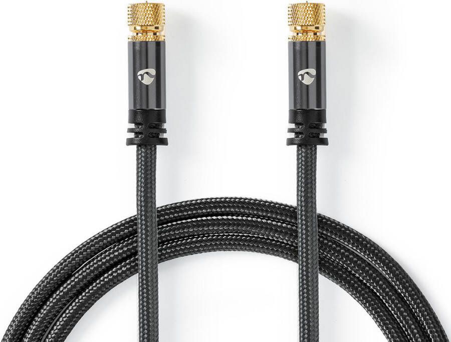 Nedis Satelliet- en Antennekabel | F-Male naar F-Male | 5 m | Katoen | 1 stuks CSTB41000GY50