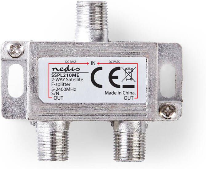 Nedis Satellietsplitter | 5-2400 MHz | 6.5 dB | 75 Ohm | 1 stuks SSPL210ME