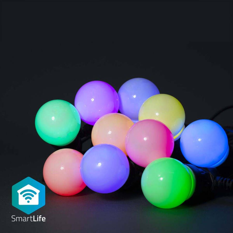 Nedis SmartLife Decoratieve LED | Wi-Fi | RGB | 10 LED&apos;s | 9 m | 1 stuks WIFILP03C10
