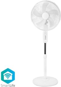Nedis SmartLife Fan | Wi-Fi | 400 mm | Verstelbare hoogte | Wit | 1 stuks WIFIFN10CWT