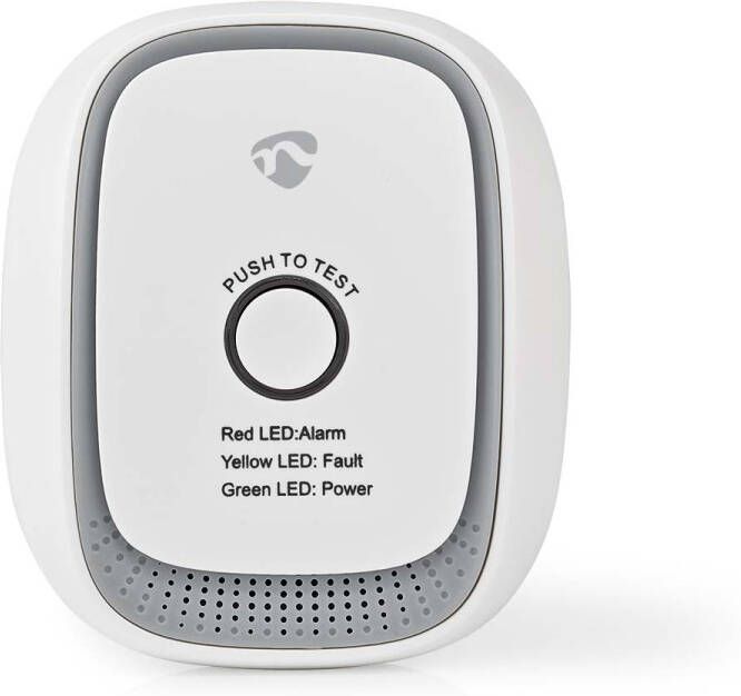 Nedis SmartLife Gasdetector | Zigbee 3.0 | Netvoeding | Levenscyclus sensor: 5 Jaar | EN 50194-1:2009 | Android IOS | Met testknop | 75 dB | Wit