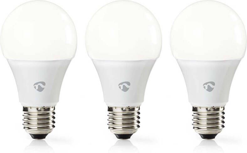 Nedis SmartLife LED Bulb | Wi-Fi | E27 | 800 lm | 9 W | Warm Wit | 2700 K | Android IOS | A60 | 3 Stuks WIFILW32WTE27
