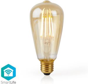 Nedis SmartLife LED Filamentlamp | Wi-Fi | E27 | 500 lm | 5 W | ST64 | 1 stuks WIFILF10GDST64