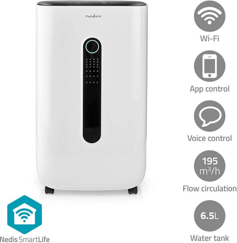 Nedis SmartLife Luchtontvochtiger | Wi-Fi | 20 l Dag | 1 stuks DEHU20WTW