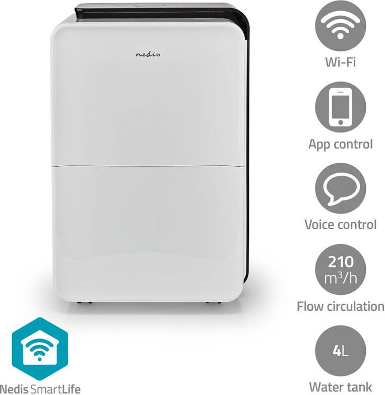 Nedis SmartLife Luchtontvochtiger | Wi-Fi | 30 l Dag | 1 stuks DEHU30WTW