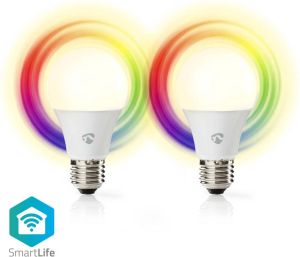 Nedis SmartLife Multicolour Lamp | Wi-Fi | E27 | 806 lm | 9 W | 1 stuks WIFILRC20E27