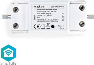 Nedis SmartLife Schakelaar | Wi-Fi | 2400 W | 90 x 40 x 25 mm | 1 stuks WIFIPS10WT