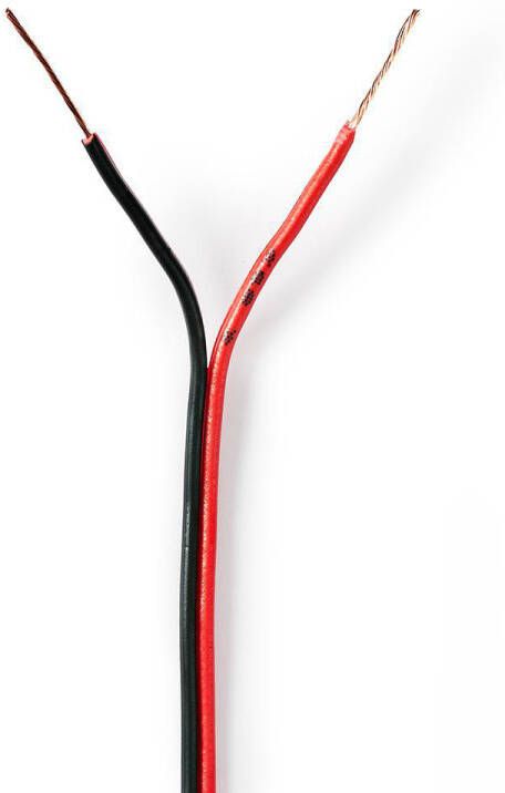 Nedis Speaker-Kabel | 2x 0.35 mm² | CCA | 100 m | Rood Zwart | 1 stuks CAGW0350BK1000