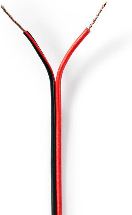 Nedis Speaker-Kabel | 2x 0.5 mm² | CCA | 100 m | Rood Zwart | 1 stuks CAGW0500BK1000