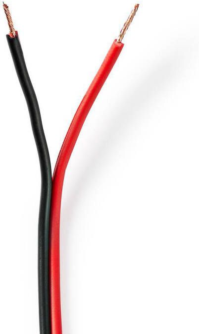 Nedis Speaker-Kabel | 2x 0.75 mm² | 100 m | Rood Zwart | 1 stuks CABR0750BK1000
