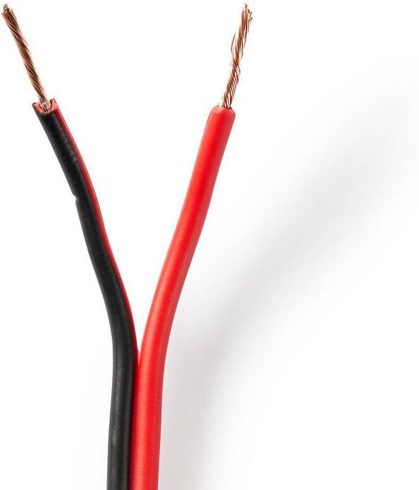 Nedis Speaker-Kabel | 2x 0.75 mm² | CCA | 100 m | Rood Zwart | 1 stuks CAGW0750BK1000