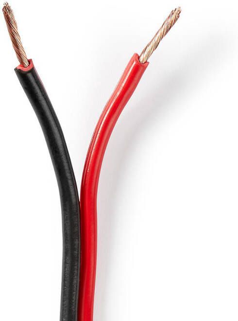 Nedis Speaker-Kabel | 2x 1.5 mm² | CCA | 100 m | Rood Zwart | 1 stuks CAGW1500BK1000