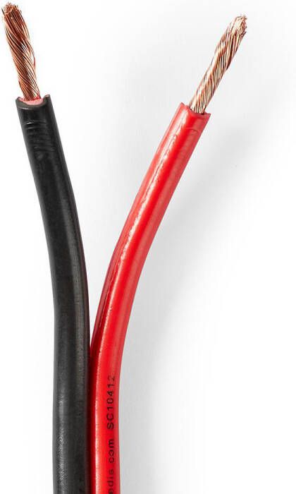 Nedis Speaker-Kabel | 2x 2.50 mm² | CCA | 100 m | Rood Zwart | 1 stuks CAGW2500BK1000