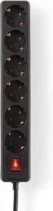 Nedis Stekkerdoos | Randaarde stekker Type F (CEE 7 7) | 6-wegs | 1 stuks EXSO630F2BK