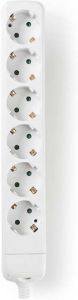Nedis Stekkerdoos | Randaarde stekker Type F (CEE 7 7) | 6-wegs | 3680 W | 16 A | Wit | 1 stuks EXSO600F1WT