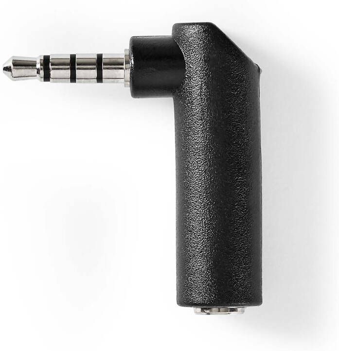Nedis Stereo-Audioadapter | 3 5 mm Male | 3 5 mm Female | 90° Gehoekt | 1 stuks CAGB22980BK