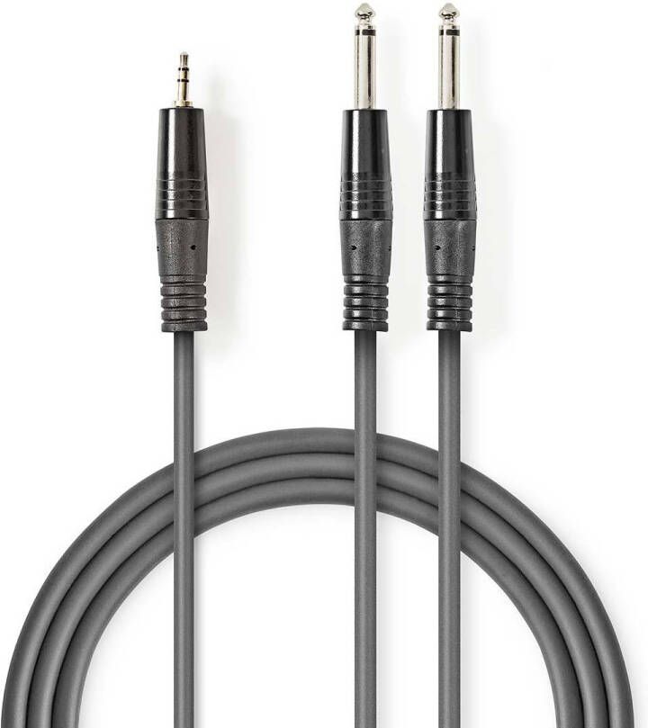 Nedis Stereo-Audiokabel | 2x 6 35 mm Male | 3 5 mm Male | 1.5 m | 1 stuks COTH23200GY15