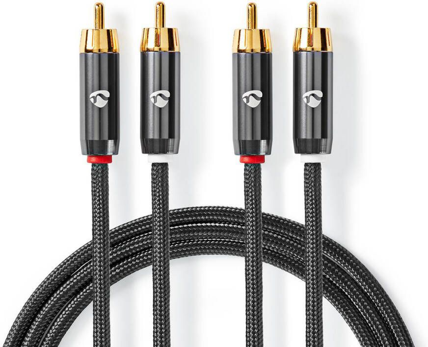 Nedis Stereo-Audiokabel | 2x RCA Male | 2x RCA Male | 1 m | 1 stuks CATB24200GY10