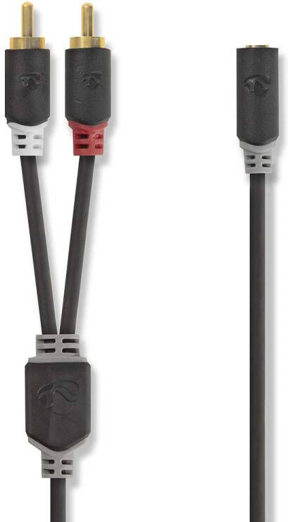 Nedis Stereo-Audiokabel | 2x RCA Male | 3 5 mm Female | 0.2 m | 1 stuks CABW22255AT02