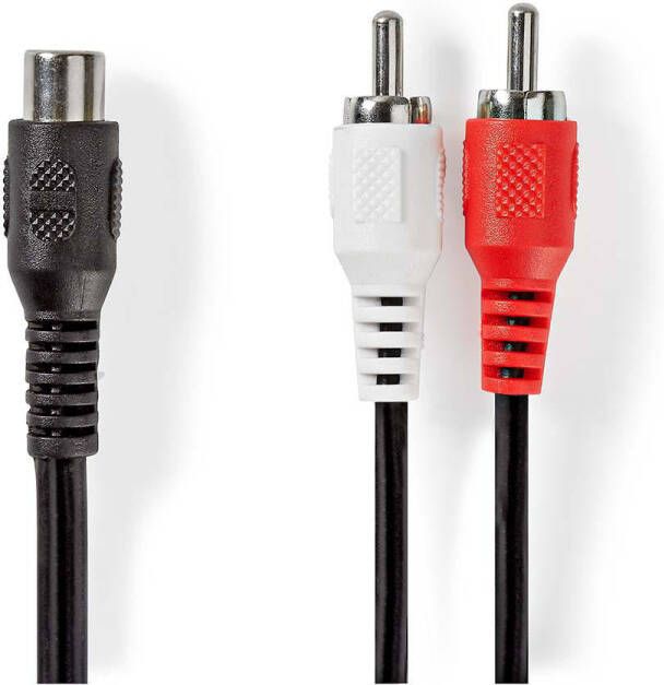 Nedis Stereo-Audiokabel | 2x RCA Male | RCA Female | 0.2 m | 1 stuks CAGB24020BK02