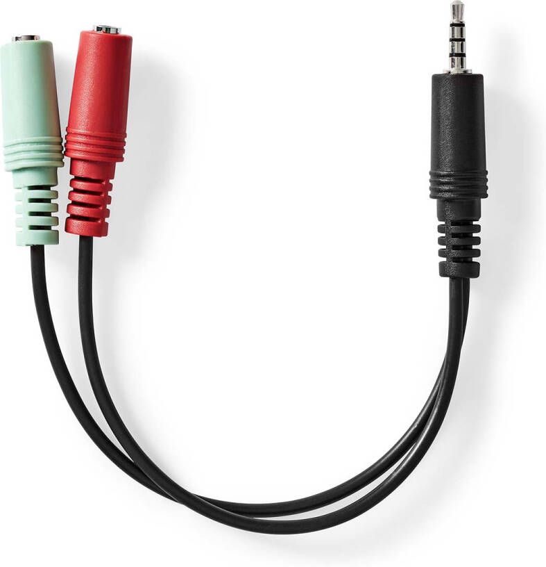 Nedis Stereo-Audiokabel | 3 5 mm Male naar 2x 3 5 mm Female | 0.2 m | 1 stuks CAGB22150BK02