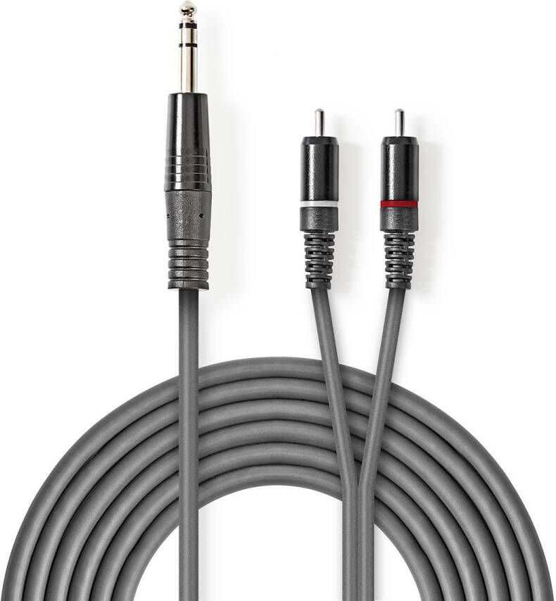 Nedis Stereo-Audiokabel | 6 35 mm Male | 2x RCA Male | 3 m | 1 stuks COTH23300GY30