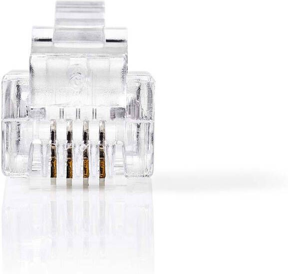 Nedis Telecom-Connector | Type Aansluiting: RJ11 | Recht | Connectorplating: Goud Verguld | PVC | Transparant CTGB90923TP