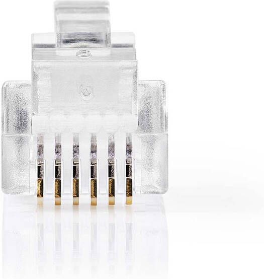 Nedis Telecom-Connector | Type Aansluiting: RJ12 | Recht | Connectorplating: Goud Verguld | PVC | Transparant CTGB90933TP