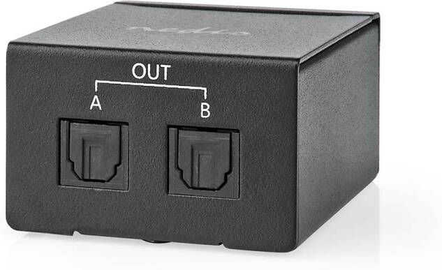 Nedis TosLink-Splitter | 2-wegs | Zwart | 1 stuks ASPL2512BK