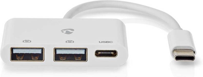 Nedis USB-Hub | 1x USB-C | 1x USB-C 2x USB 2.0 A Female | 3 poort(en) | USB Gevoed CCGB64785WT01