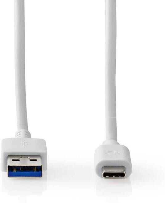 Nedis USB-Kabel | USB 3.2 Gen 1 | USB-A Male | USB-C Male | 60 W | 5 Gbps | Vernikkeld | 1.00 m | Rond | PVC | Wit | Doos CCGW61600WT10