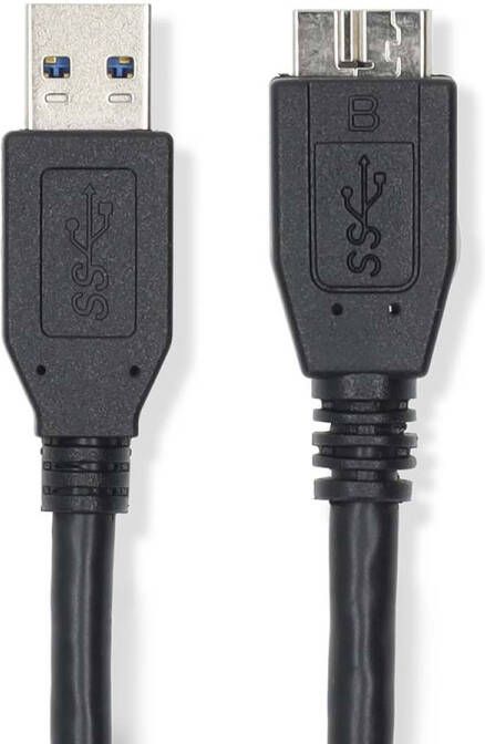 Nedis USB-Kabel | USB 3.2 Gen 1 | USB-A Male | USB Micro-B Male | 5 Gbps | Vernikkeld | 0.50 m | Rond | PVC | Zwart | Label CCGL61500BK05