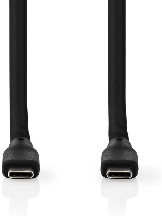 Nedis USB-Kabel | USB 3.2 Gen 1 | USB-C Male | USB-C Male | 60 W | 8K@30Hz | 5 Gbps | Vernikkeld | 1.50 m | Rond | Silicone | Zwart | Doos