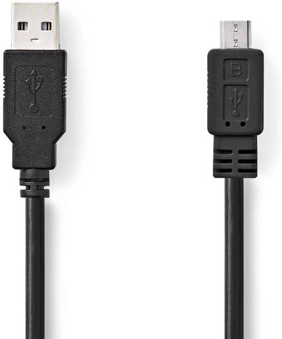 Nedis USB-Kabel | USB-A Male naar USB Micro-B Male | 480 Mbps | 2 m | 1 stuks CCGB60500BK20