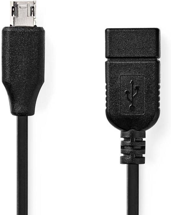 Nedis USB Micro-B Adapter | USB Micro-B Male naar USB-A Female | 0.2 m | 1 stuks CCGB60515BK02