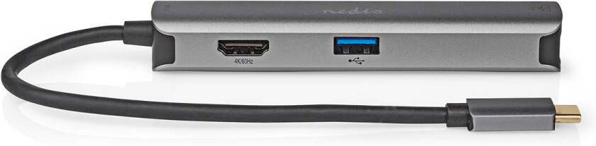 Nedis USB Multi-Port Adapter | USB 3.2 Gen 1 | USB-C Male | HDMI Female RJ45 Female 3x USB-A Female | 5 Gbps | 0.20 m | Rond | Verguld | PVC |