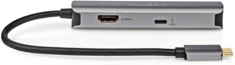 Nedis USB Multi-Port Adapter | USB 3.2 Gen 1 | USB-C Male | HDMI Output RJ45 Female USB-A Female USB-C Female | 5 Gbps | 0.20 m | Rond | Verguld