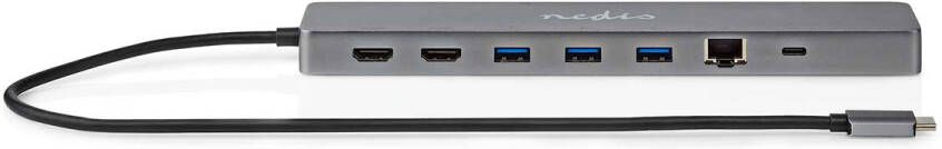 Nedis USB Multi-Port Adapter | USB 3.2 Gen 1 | USB-C Male | Micro SD RJ45 Female SD 2x HDMI 2x USB-C 3x USB-A Female | 0.40 m | Rond |