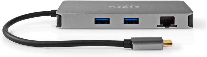 Nedis USB Multi-Port Adapter | USB 3.2 Gen 1 | USB-C Male | Micro SD SD USB-C Female 2x HDMI 2x USB-A Female | 5 Gbps Antraciet | Doos
