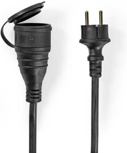 Nedis Verlengkabel Male naar Female | Type-F (CEE 7 7) | Randaarde stekker | 20 m | 3680 W | Zwart | 1 stuks PECN120FBK