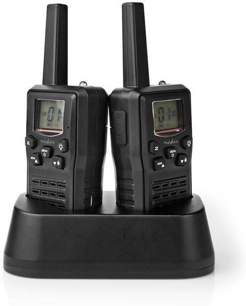 Nedis Walkie talkie Set | 2 Handsets | Tot 10 km | Zwart | 1 stuks WLTK1010BK